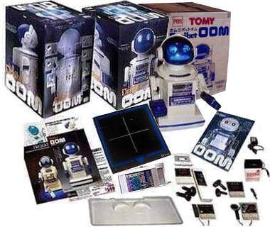 OOM by Tomy; This robot has ports in back for attachments giving him additional features to the Omnibot and Robie Sr. Tomy throughout the years and in the 80s has created many robots