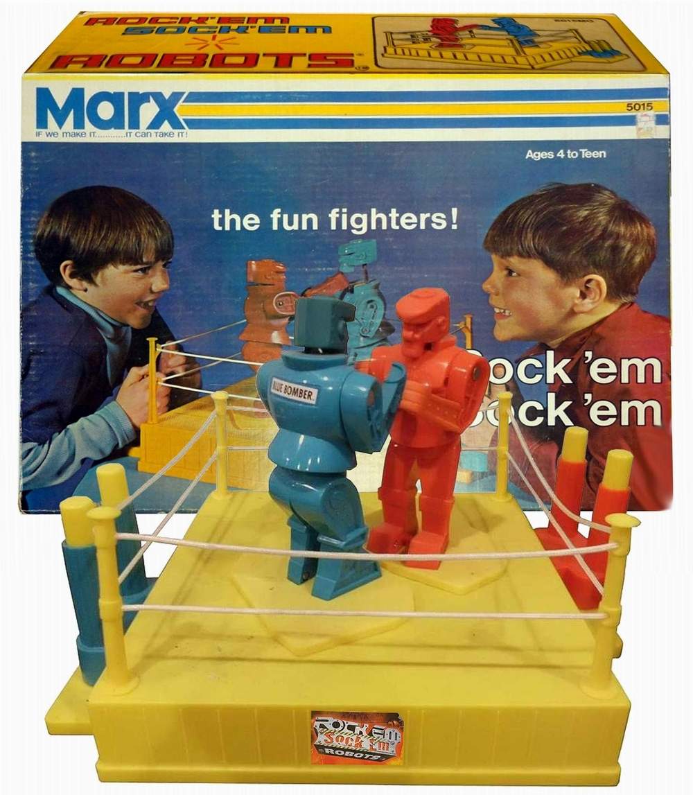 Rock em Sock em Robots Classic Box Retro Boxing Fun Toy Game 1966 Mattel Kids 