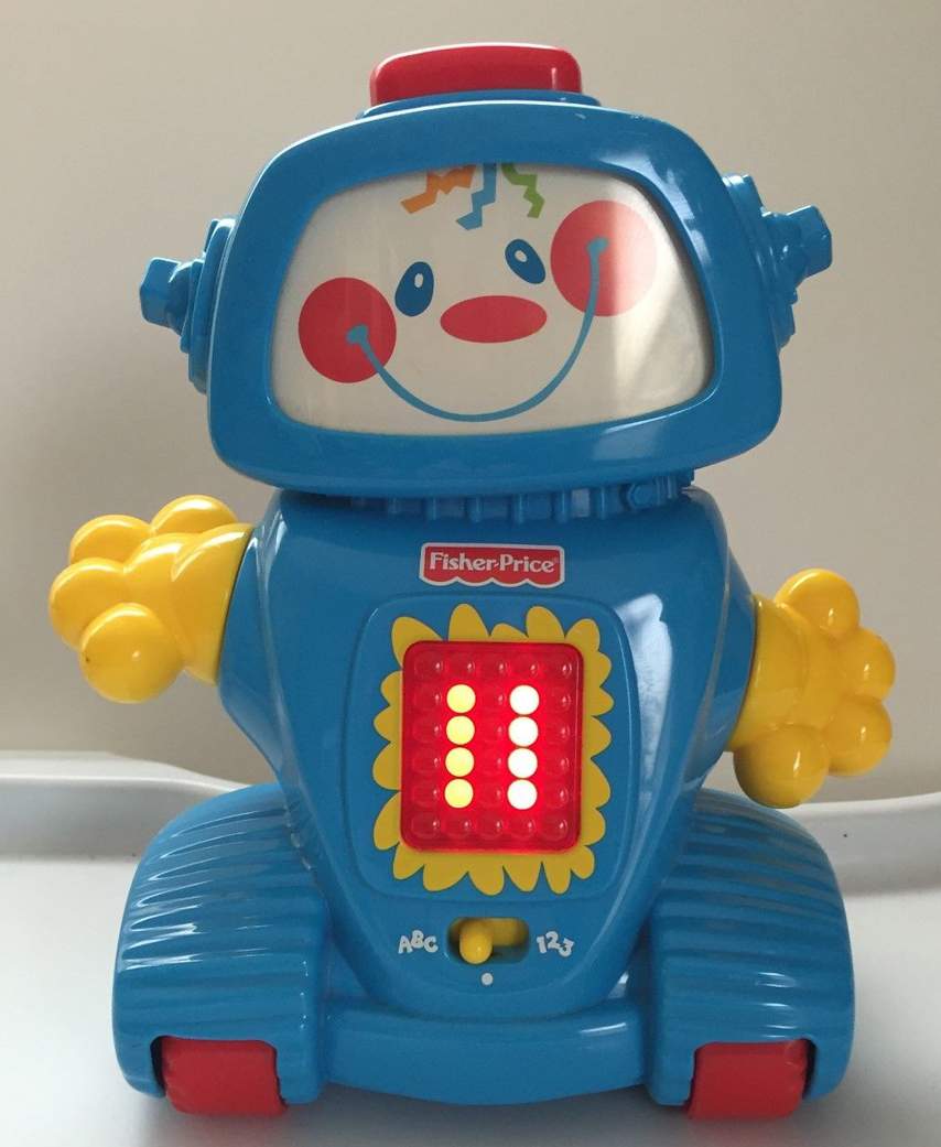 Fisher Price 71682 Smartronics Robot Baby Toy Learn a Bot lights sounds ABC 123
